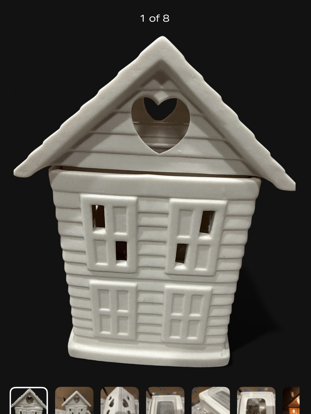 Scentsy warmer White Ceramic House with Heart Cutout